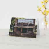 オールドタイマー古い建物誕生日カード カード (黄色い花)