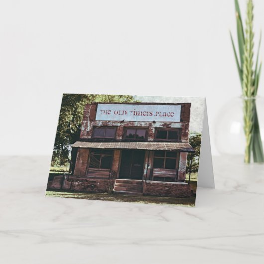 オールドタイマー古い建物誕生日カード カード (正面)