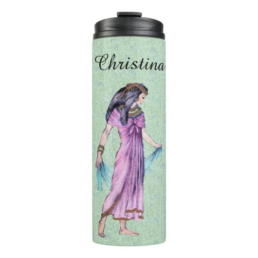 オールドタイムエジプトレディ金ゴールドヘッドピースパープルドレス タンブラー (正面)