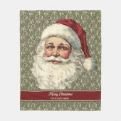 オールドタイムサンタ魅力的ブランケットfor居心地の良いホームズ フリースブランケット (正面)