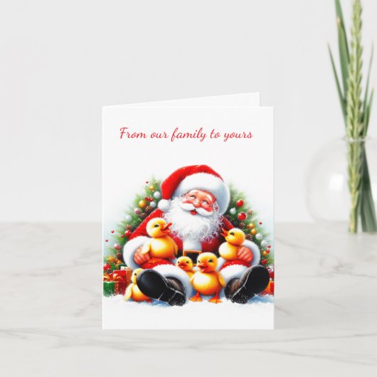 オールドタイムダックファミリー折り畳みグリーティングカード カード (正面)