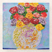 オールドタイムブーケガラスコースター ガラスコースター (正面)