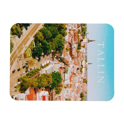 オールドタウンオブタリンエストニアシティアート マグネット (横)