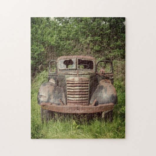 オールドタウンカントリー素朴ヴィンテージ自動車トラック ジグソーパズル (縦)