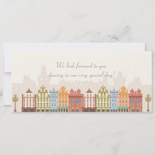 オールドタウンクリスマボードパス結婚式招待状 招待状 (裏面)