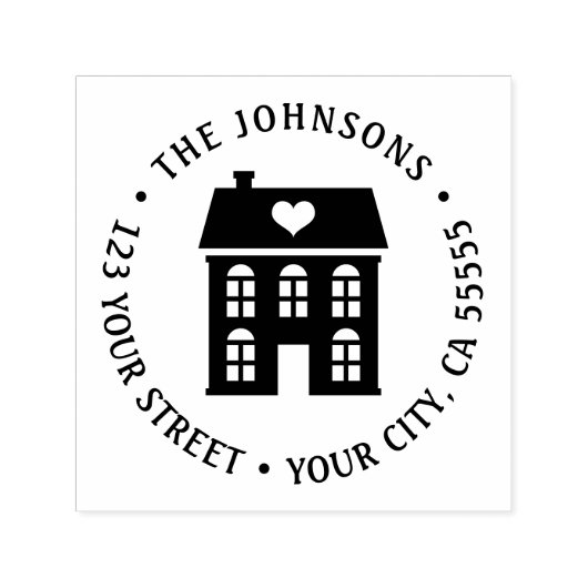 オールドタウンハウスウィズハート差出人住所 セルフインキングスタンプ (デザイン)