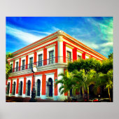 オールドタウンメキシコ写真古代建物 ポスター (正面)