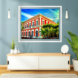 オールドタウンメキシコ写真古代建物 ポスター