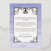 オールドタウン、バイエルブルー、金ゴールド会社クリスマス 箔シーズンカード (裏面)