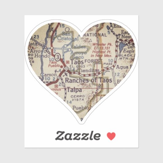 オールドタオスニューメキシコの地図 シール (シート)
