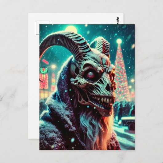オールドタップ(ヤギ頭スケルトン)クリスマスホラー ポストカード (正面/裏面)