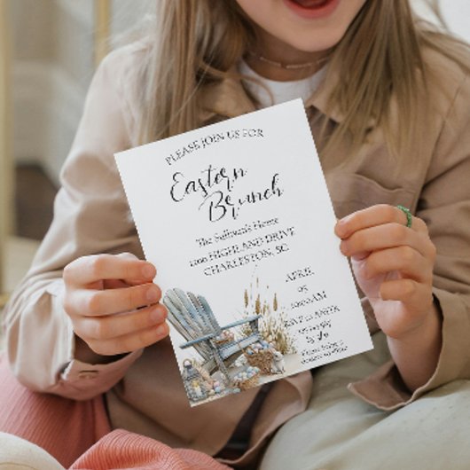 オールドチェアのまわりにエッグイースターブランチ 招待状