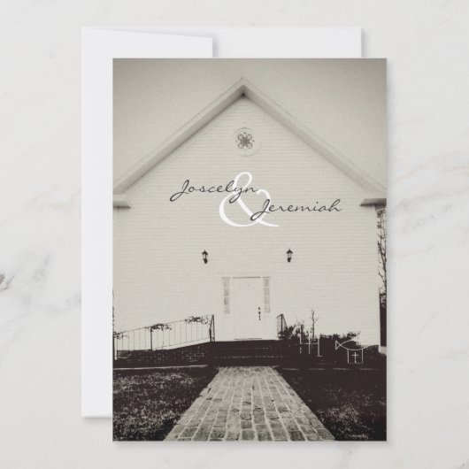 オールドチャーチヴィンテージウエディング招待状5x7 招待状 (裏面)