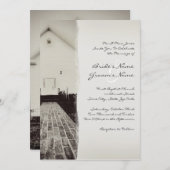 オールドチャーチヴィンテージウエディング招待状5x7 招待状 (正面/裏面)