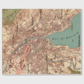オールドチューリッヒ・スイスの地図（1921年） ラッピングペーパー (フラット)