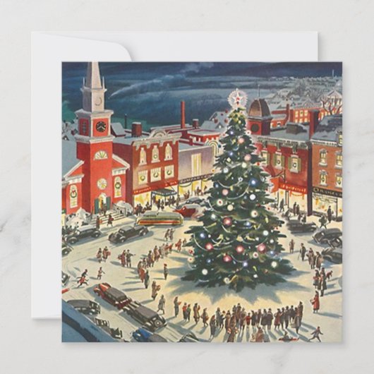 オールドツファッションドリー照明ホリデー招待状 招待状 (正面)