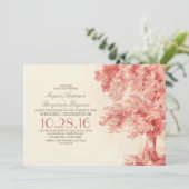 オールドツリー赤面水カラー結婚式招待状 招待状 (スタンド正面)
