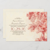 オールドツリー赤面水カラー結婚式招待状 招待状 (正面/裏面)