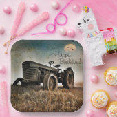 オールドトラクター誕生日 ペーパープレート (パーティー)