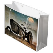 オールドトラクター誕生日 ラージペーパーバッグ (正面アングル)