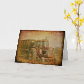 オールドトラクター カード (黄色い花)