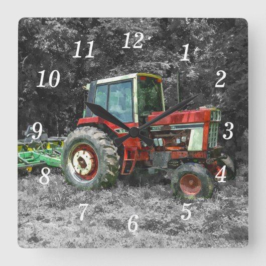 オールドトラク国際的タパインタリーウォールクロック スクエア壁時計 (正面)