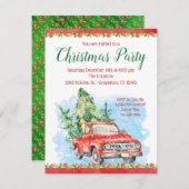 オールドトラッククリスマスパーティの招待状 招待状 (正面/裏面)