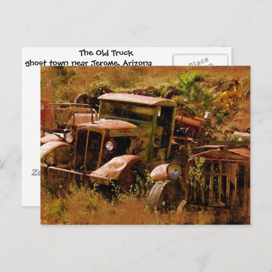 オールドトラック、幽霊町、アリゾナ州ジェロームの近く ポストカード (正面/裏面)