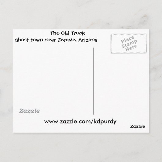 オールドトラック、幽霊町、アリゾナ州ジェロームの近く ポストカード (裏面)
