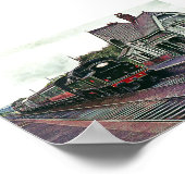 オールドトレインステーションイラストレーション ポスター (角)