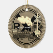 オールドトレイン名前をカスタムするオーナメント セラミックオーナメント (左)