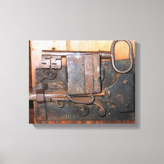 オールドドアロック及び鍵キャンバスプリント キャンバスプリント (正面)