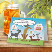 オールドドッグユーモークカップケーキお誕生日ケーキ カード