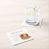 オールドドファッションドリンクレシピ スクエアペーパーコースター (インサイチュ)