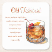 オールドドファッションドリンクレシピ スクエアペーパーコースター (正面)