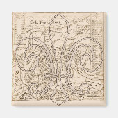 オールドニューオーリンズの地図とフルーア マグネット (正面)