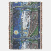 オールドニューオーリンズスチームボート スローブランケット (正面縦)