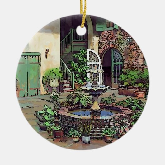 オールドニューオーリンズフランスのクォーターセラミックオーナメント セラミックオーナメント (正面)