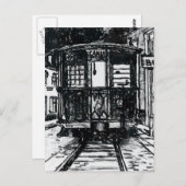 オールドニューオーリンズ運河の路面電車 ポストカード (正面/裏面)