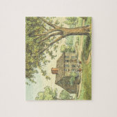 オールドハウスアンドツリーシーンヴィンテージルックパズル ジグソーパズル (縦)