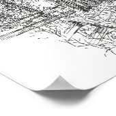 オールドハウス白黒インクペンスケッチ ポスター (角)