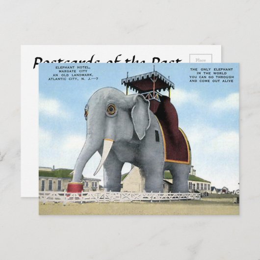 オールドハガキ – エレファントホテル,アトランティックシティ ポストカード (正面/裏面)