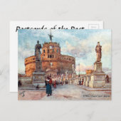 オールドハガキ – カステルサンタンジェロ,ローマ ポストカード (正面/裏面)