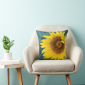 オールドハバナヒマワリフローラブルータイルパターンアート クッション (椅子)