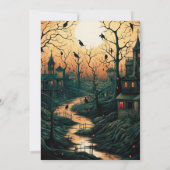 オールドハファッションドロウィーンタウンヴィンテージハロウィーン 招待状 (裏面)