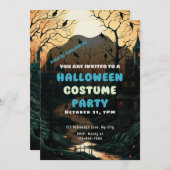 オールドハファッションドロウィーンタウンヴィンテージハロウィーン 招待状 (正面/裏面)