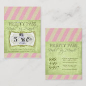 オールドハリウッドかわいらしパスの名刺 割引カード (正面/裏面)