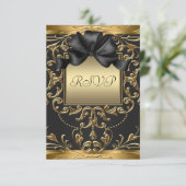 オールドハリウッドグラマーアールデコ誕生日パーティーRSVP 出欠カード (スタンド正面)