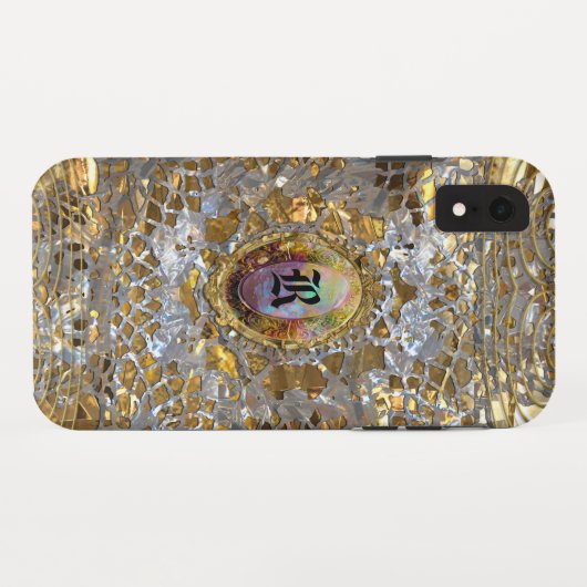 オールドハリウッドシックXRタフエレガントモノグラム Case-Mate iPhoneケース (裏面(横))