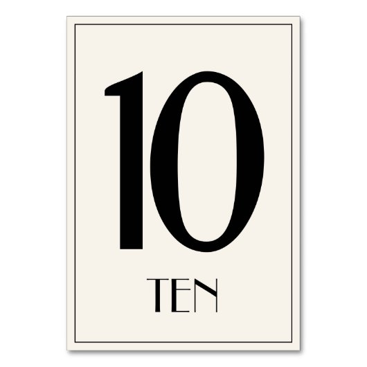 オールドハリウッドスタイルテーブル番号 テーブルナンバー (正面)